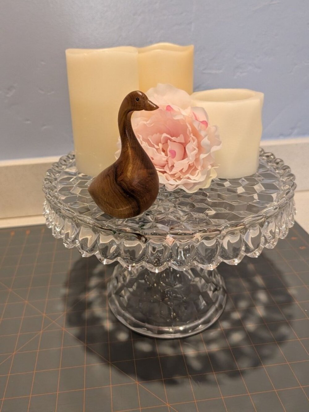 Fostoria American Clear Pressed Glass Pedestal Cake Stand 10 in Vintage Elegant